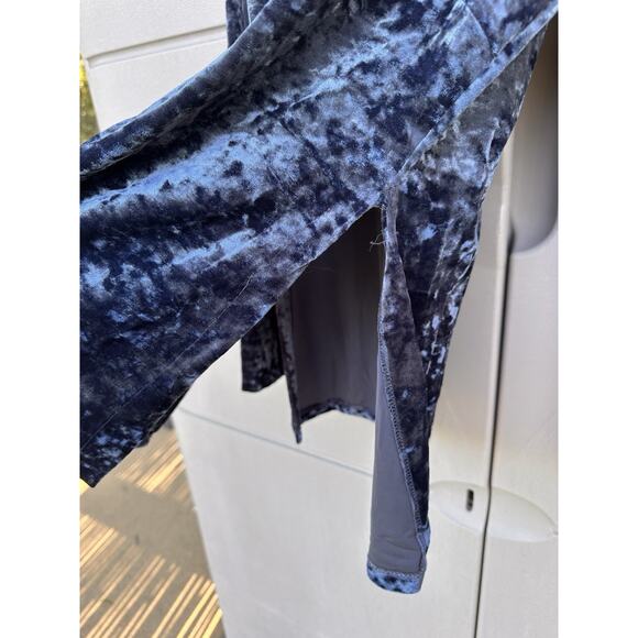 VTG Crushed Velvet Fairy Grunge Y2K Babydoll Top Long Flared Sleeves Sz L READ - Picture 7 of 8